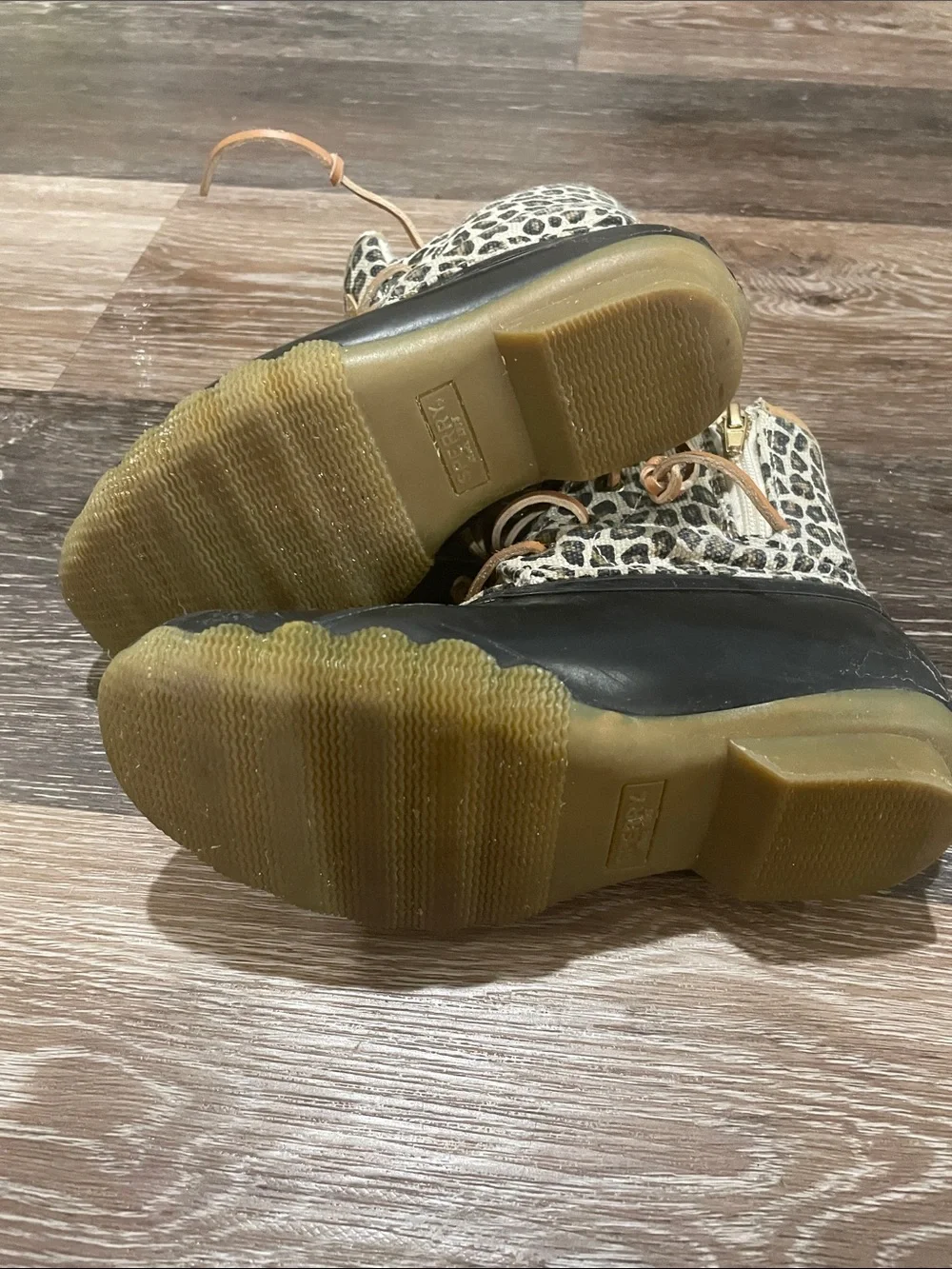 Sperry Kids Leopard-Print Rain & Snow Boots - Black, Tan
